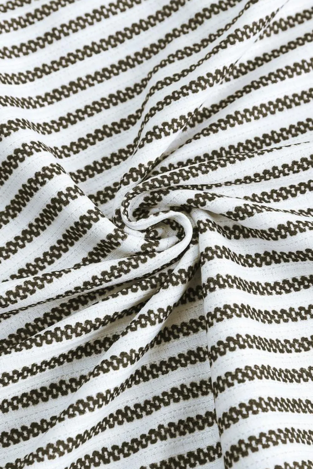 Clearance Dear-Lover Crew Neck Ruffled Striped Tank Top Gray