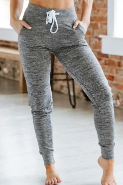 New Dear-Lover Drawstring Waist Pocketed Joggers Gray