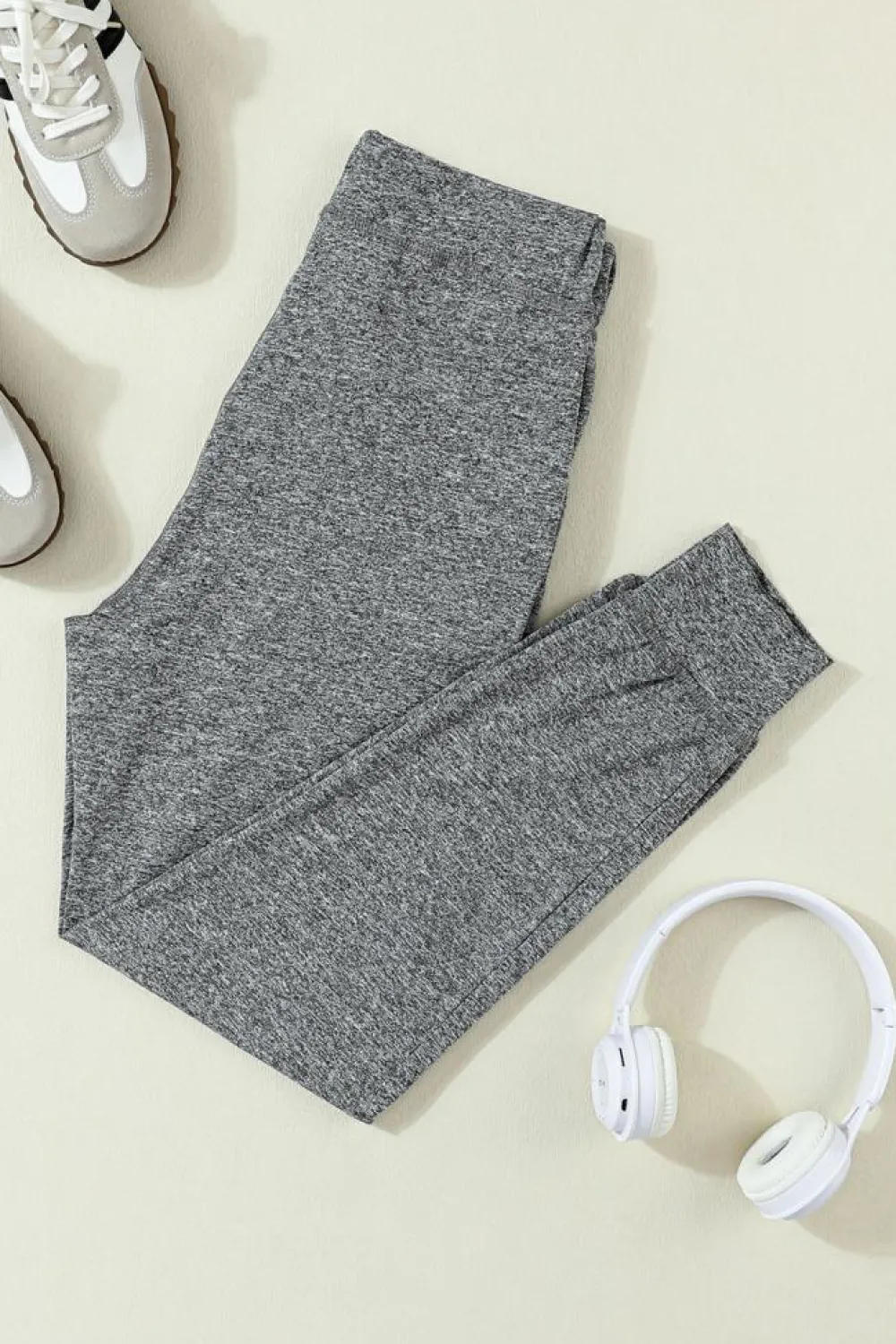 New Dear-Lover Drawstring Waist Pocketed Joggers Gray