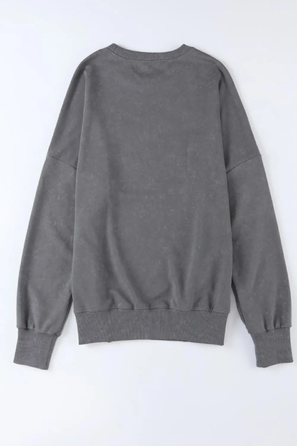 New Dear-Lover Drop Shoulder Ribbed Trim Oversized Sweatshirt Gray