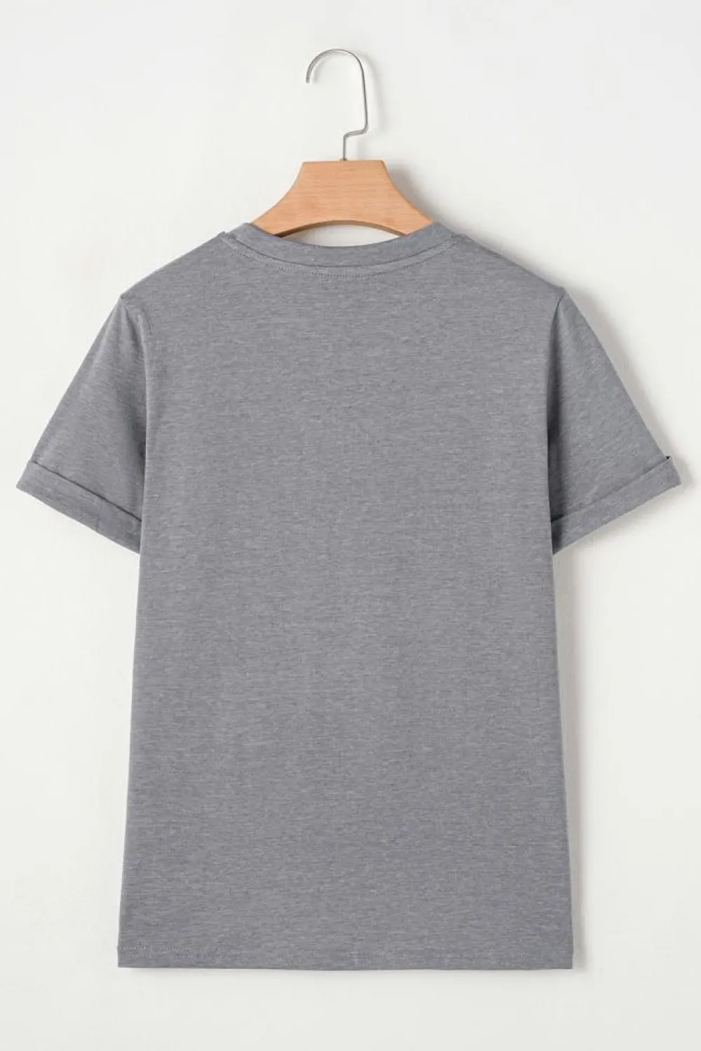 Online Dear-Lover Easter Egg HOPPY Chenille Patched Pattern T Shirt Gray