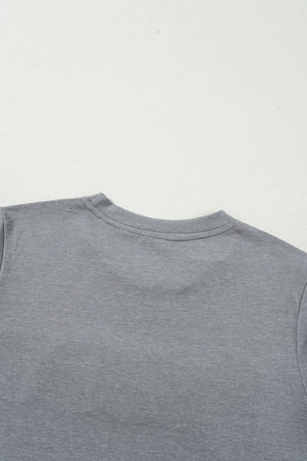 Online Dear-Lover Easter Egg HOPPY Chenille Patched Pattern T Shirt Gray