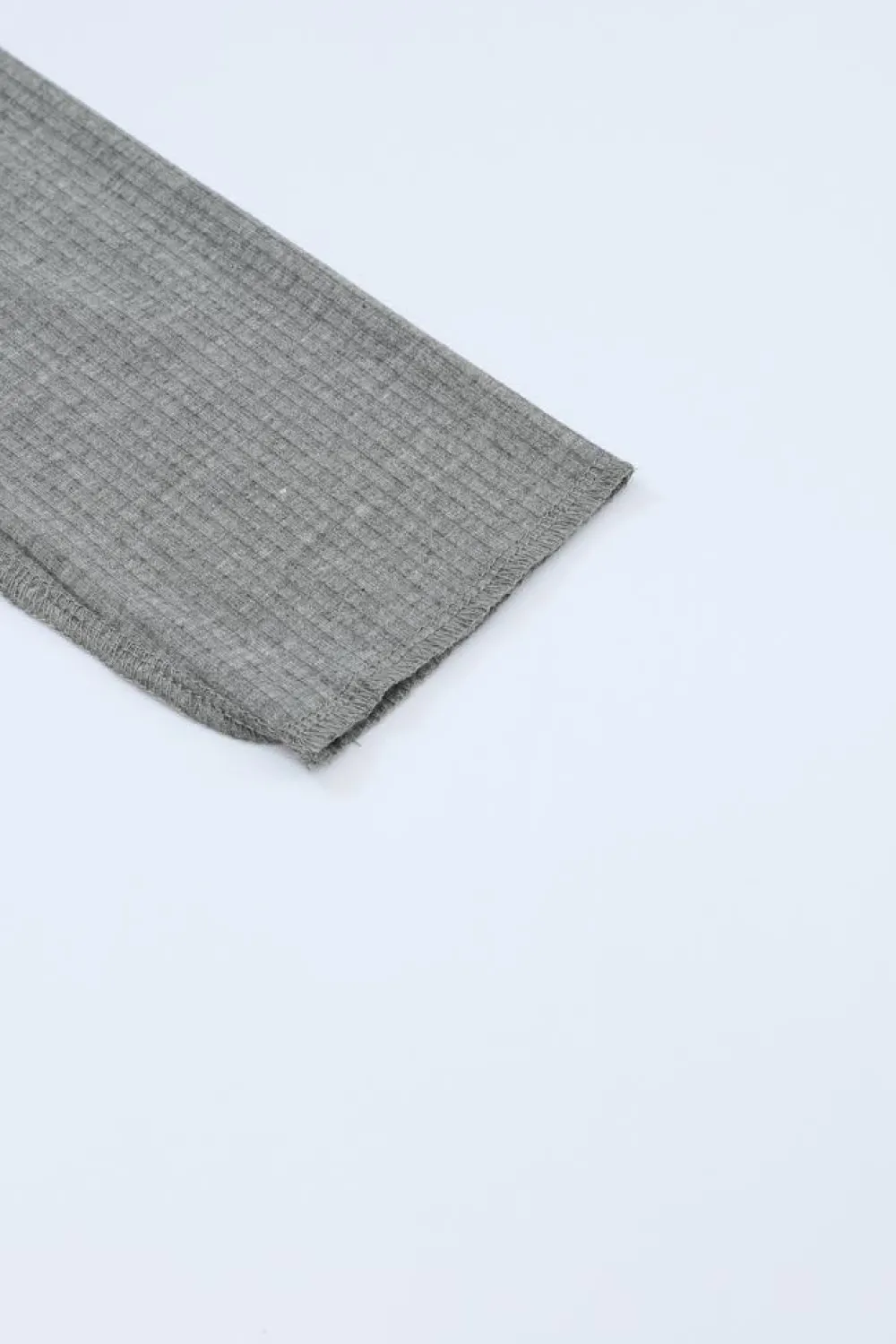 Hot Dear-Lover Expose Seam Color Block Ribbed Knit Top Gray