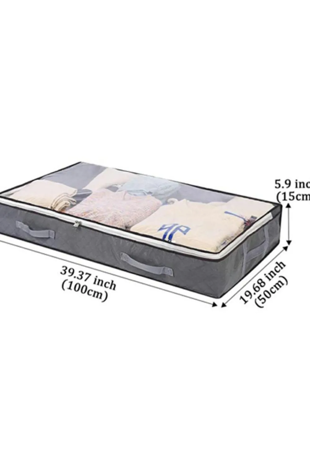 Hot Dear-Lover Foldable Clear Window Zipper Storage Bag Gray