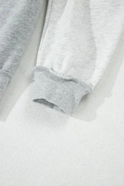 Outlet Dear-Lover Half Zipper Collared Drop Shoulder Side Slits Sweatshirt Gray