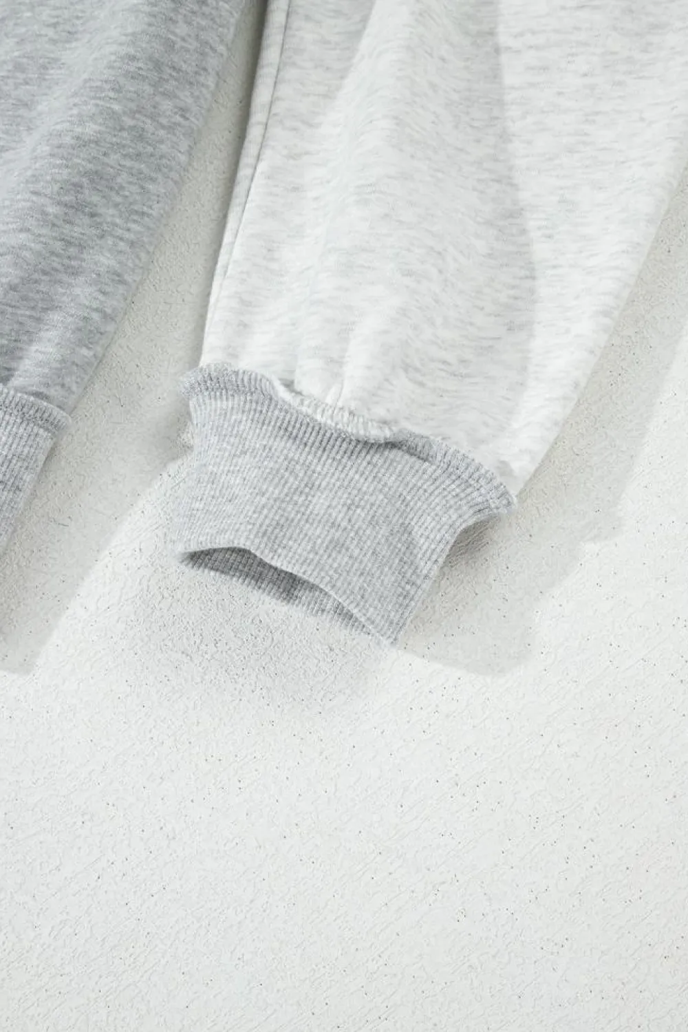 Outlet Dear-Lover Half Zipper Collared Drop Shoulder Side Slits Sweatshirt Gray