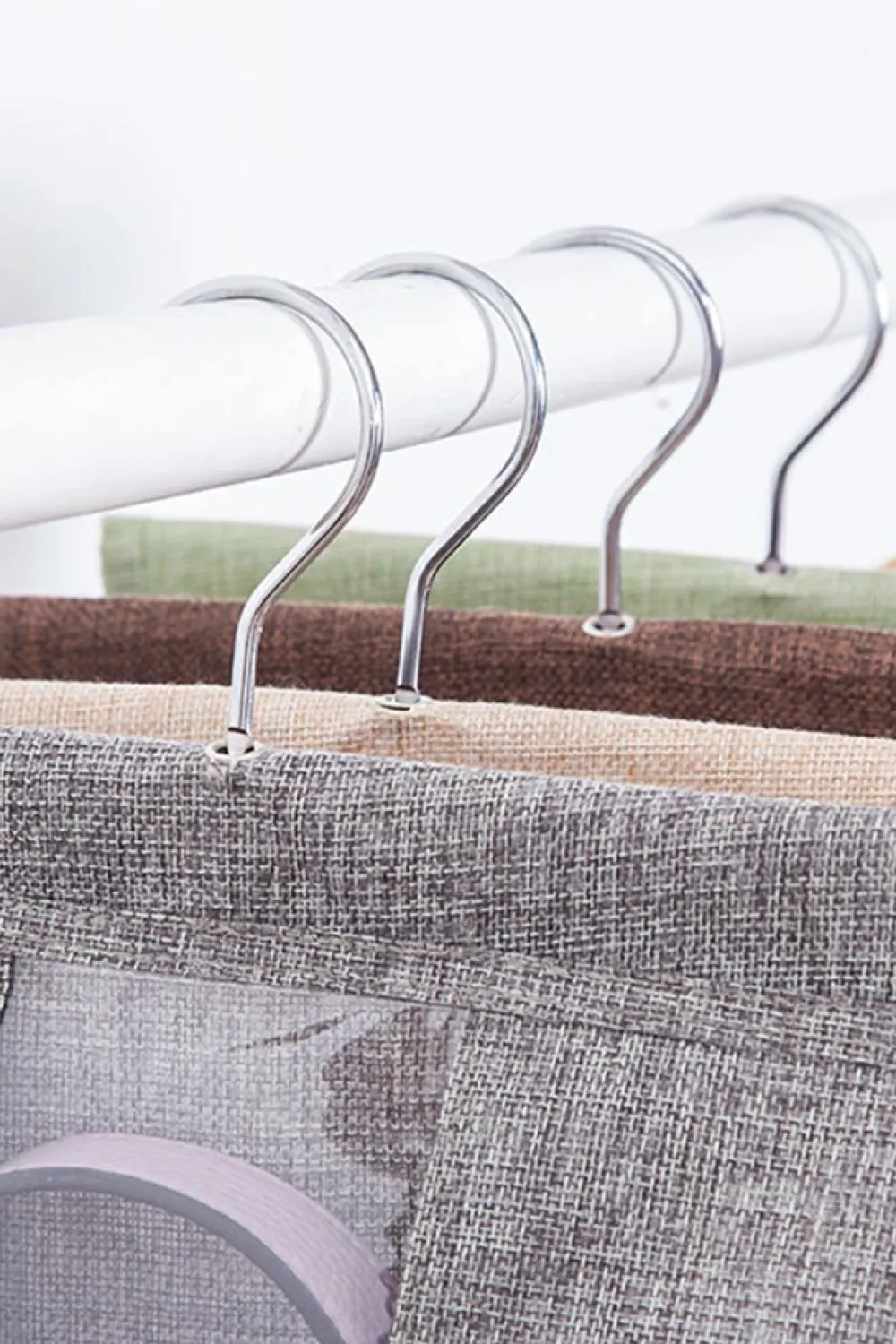 Best Dear-Lover Hanging Cotton Linen Storage Bag Gray