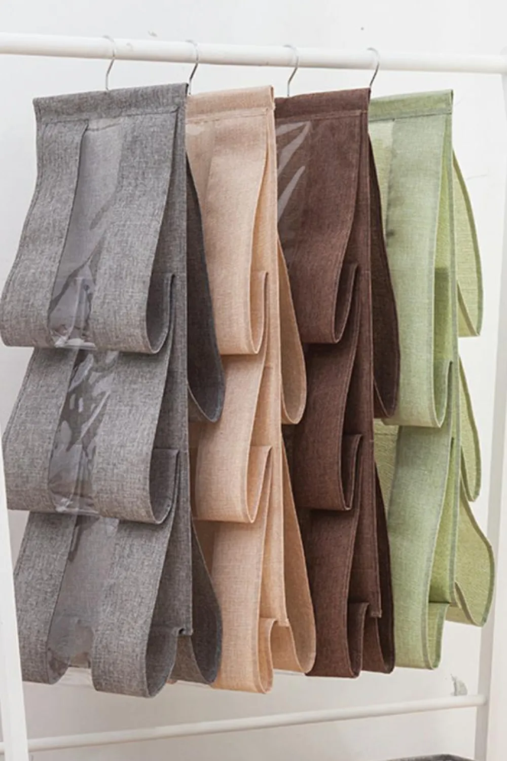 Best Dear-Lover Hanging Cotton Linen Storage Bag Gray