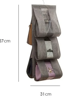 Best Dear-Lover Hanging Cotton Linen Storage Bag Gray