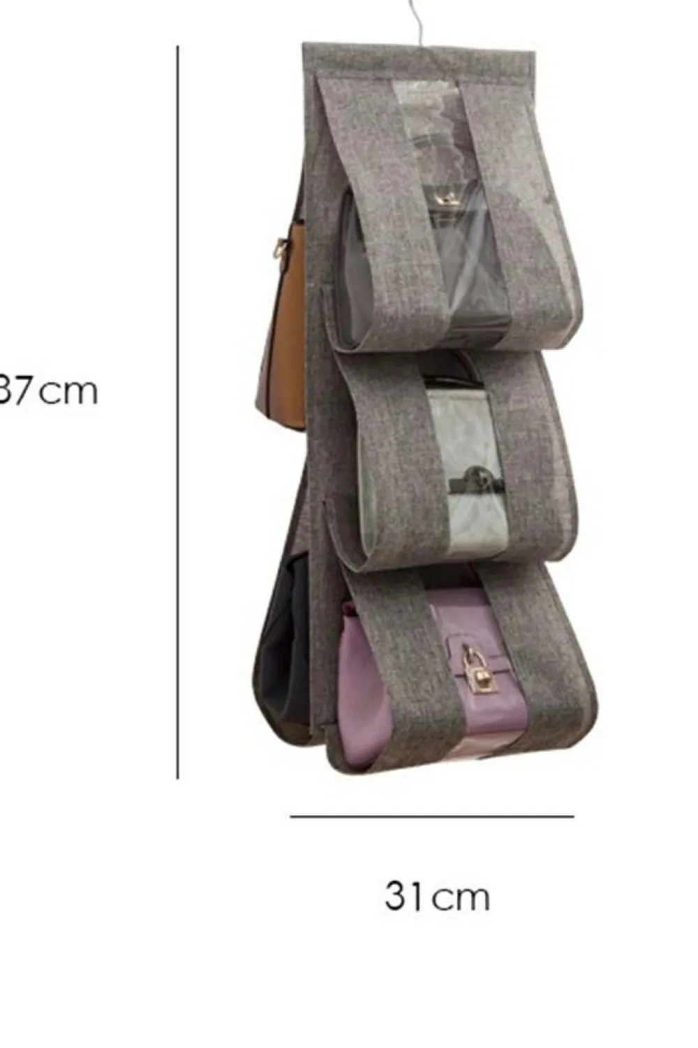 Best Dear-Lover Hanging Cotton Linen Storage Bag Gray