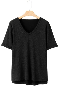 New Dear-Lover High Low Cuffed Tee Gray