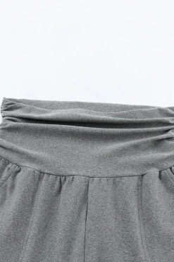 New Dear-Lover High Waist Pleated Pocket Leggings Gray