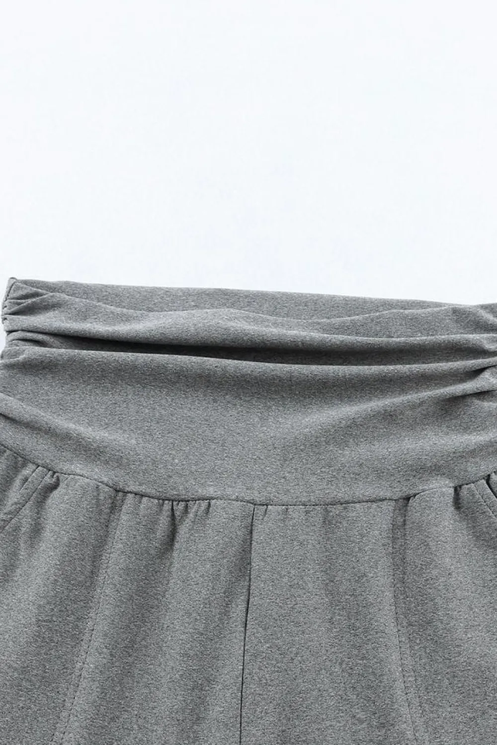 New Dear-Lover High Waist Pleated Pocket Leggings Gray