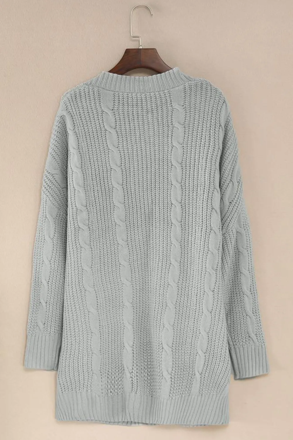 Outlet Dear-Lover Knit Texture Long Cardigan Gray