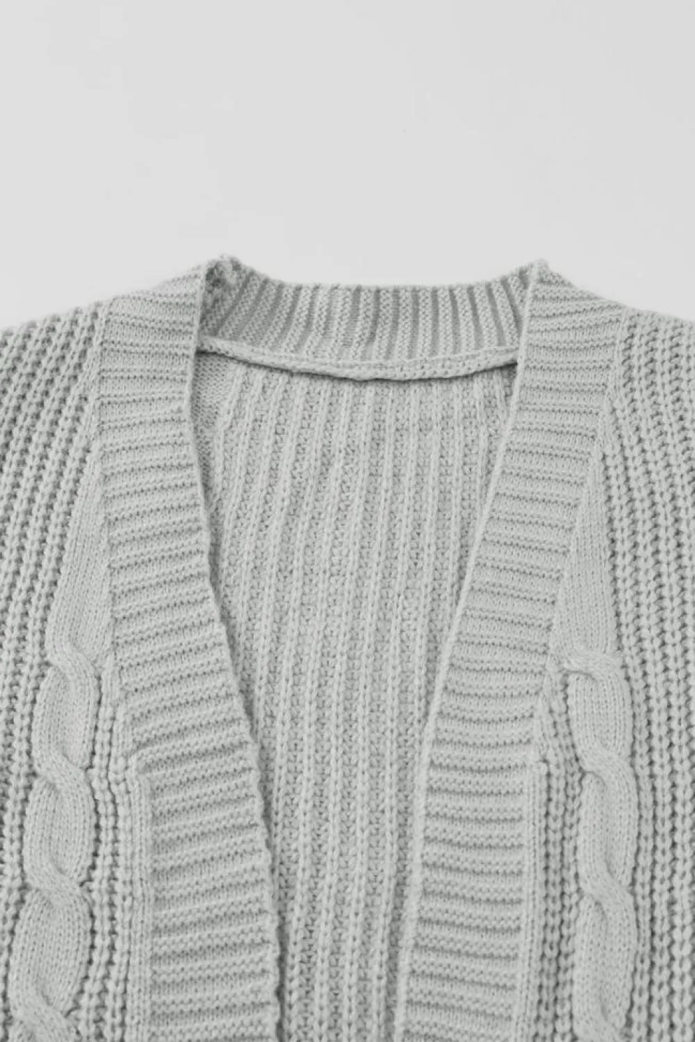 Outlet Dear-Lover Knit Texture Long Cardigan Gray