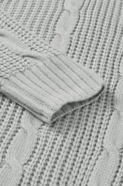 Outlet Dear-Lover Knit Texture Long Cardigan Gray