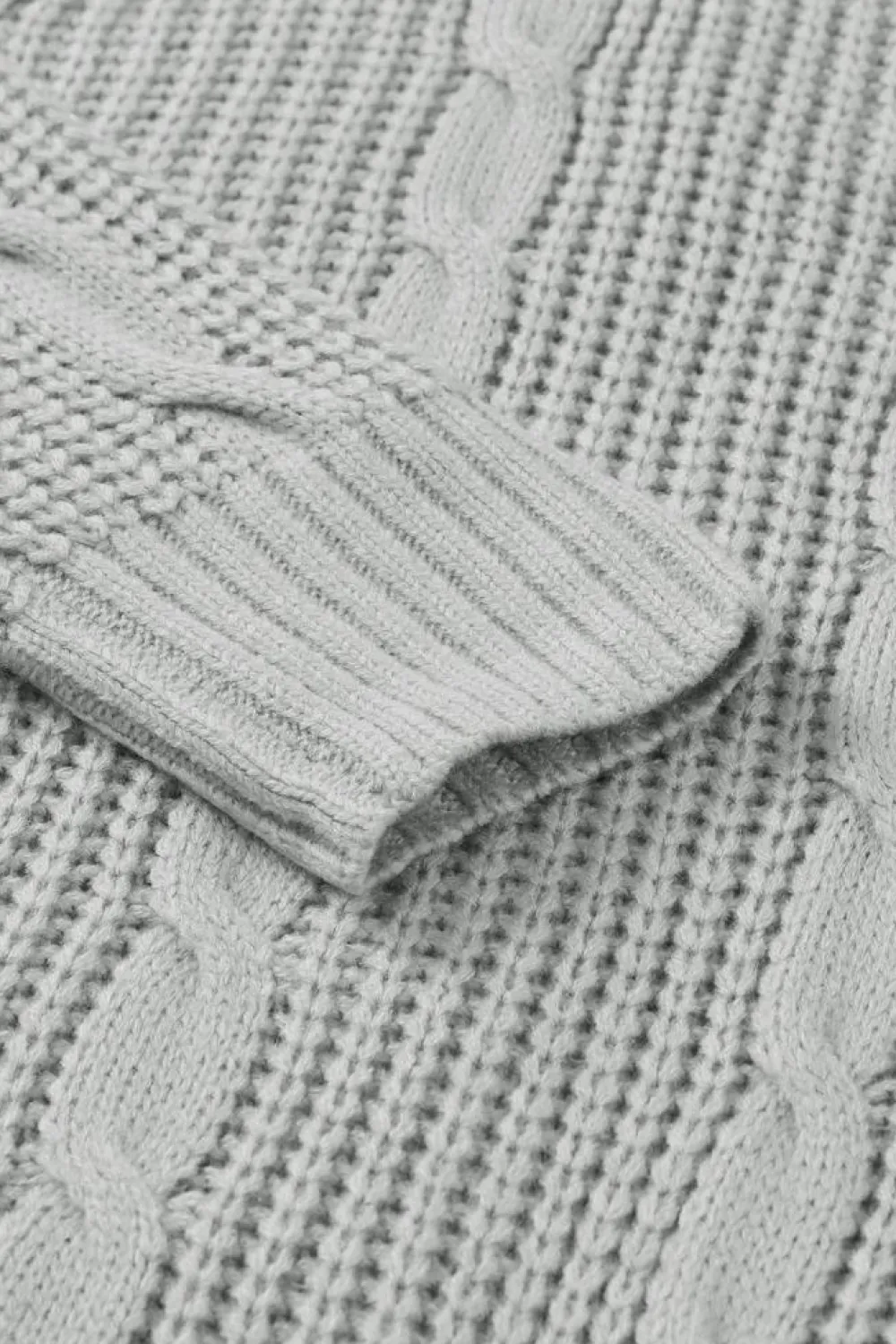 Outlet Dear-Lover Knit Texture Long Cardigan Gray