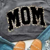 Best Dear-Lover Leopard MOM Graphic Crewneck Mothers Day T Shirt Gray