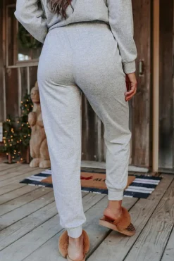 Hot Dear-Lover Long Sleeve Pullover and Jogger Pants Lounge Set Gray
