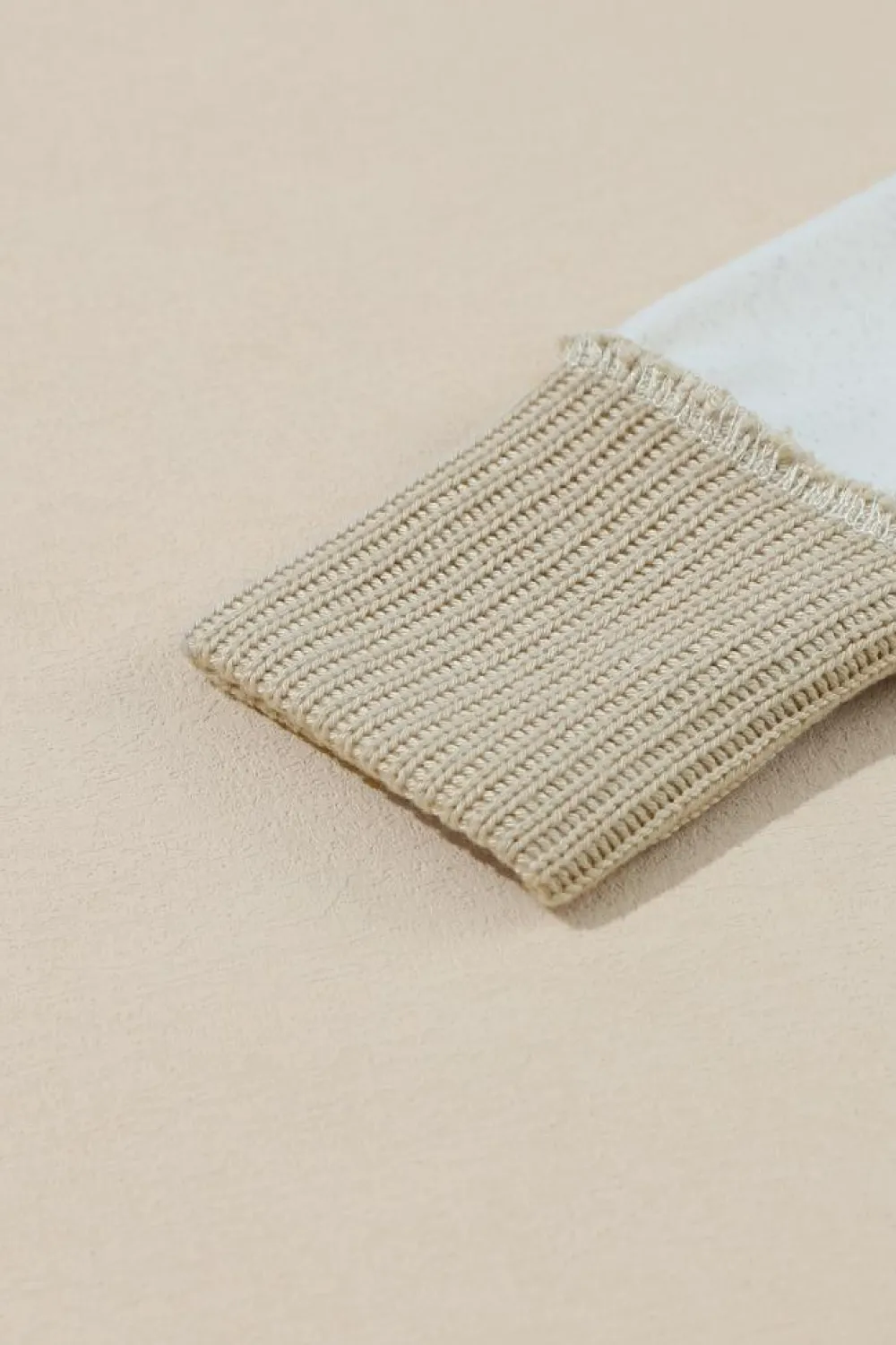 Sale Dear-Lover Long Sleeve Textured Knit Patchwork Hoodie Gray