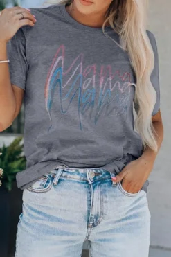 Outlet Dear-Lover Mama Quadruple Shadows Graphic Tee Gray