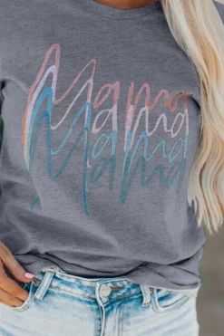 Outlet Dear-Lover Mama Quadruple Shadows Graphic Tee Gray