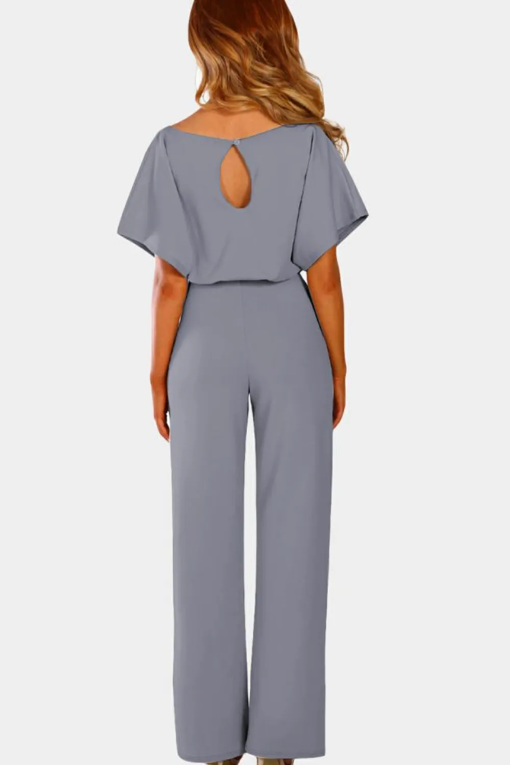 Outlet Dear-Lover Oh So Glam Belted Wide Leg Jumpsuit Gray