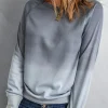 New Dear-Lover Ombre Crewneck Long Sleeve Sweatshirt Gray