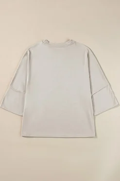 Hot Dear-Lover Oversized Flowy Dropped Shoulder T-shirt Gray