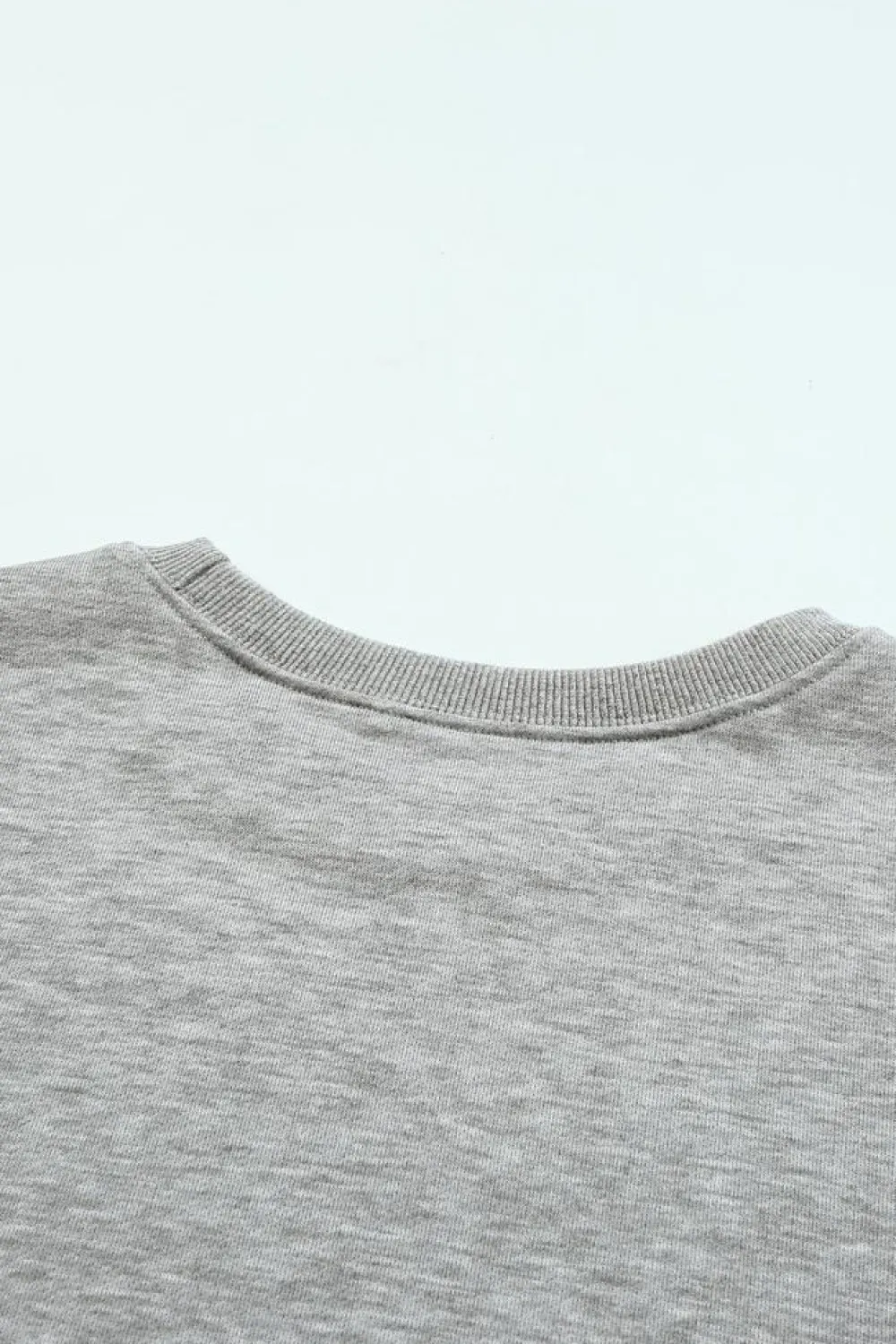New Dear-Lover Plain Crew Neck Pullover Sweatshirt Gray