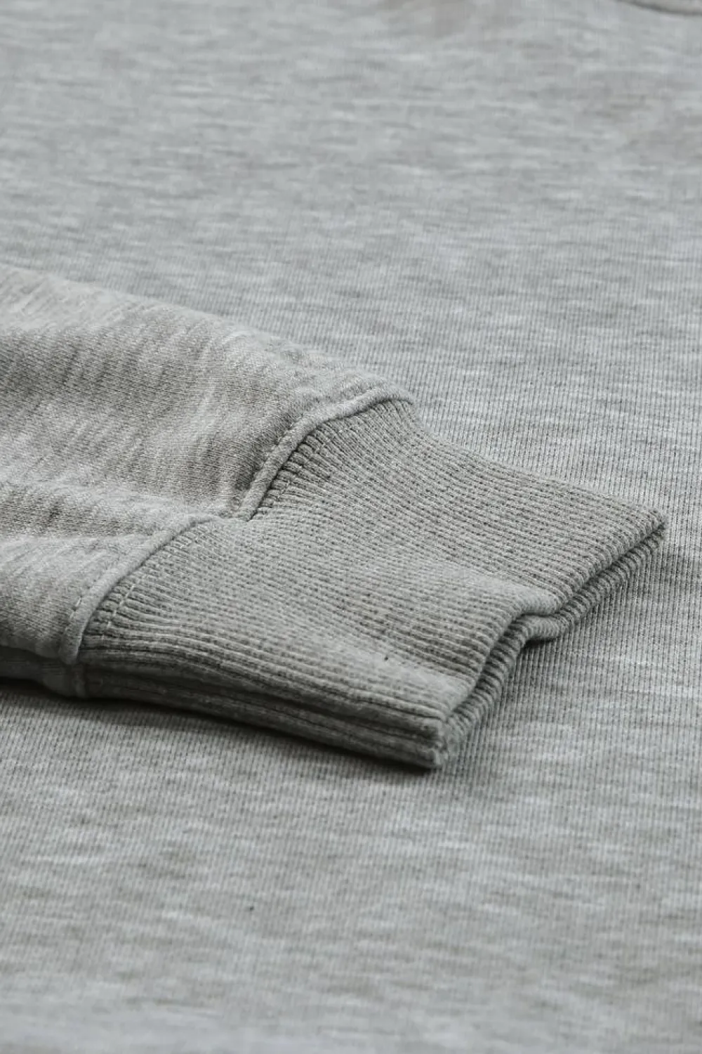 New Dear-Lover Plain Crew Neck Pullover Sweatshirt Gray