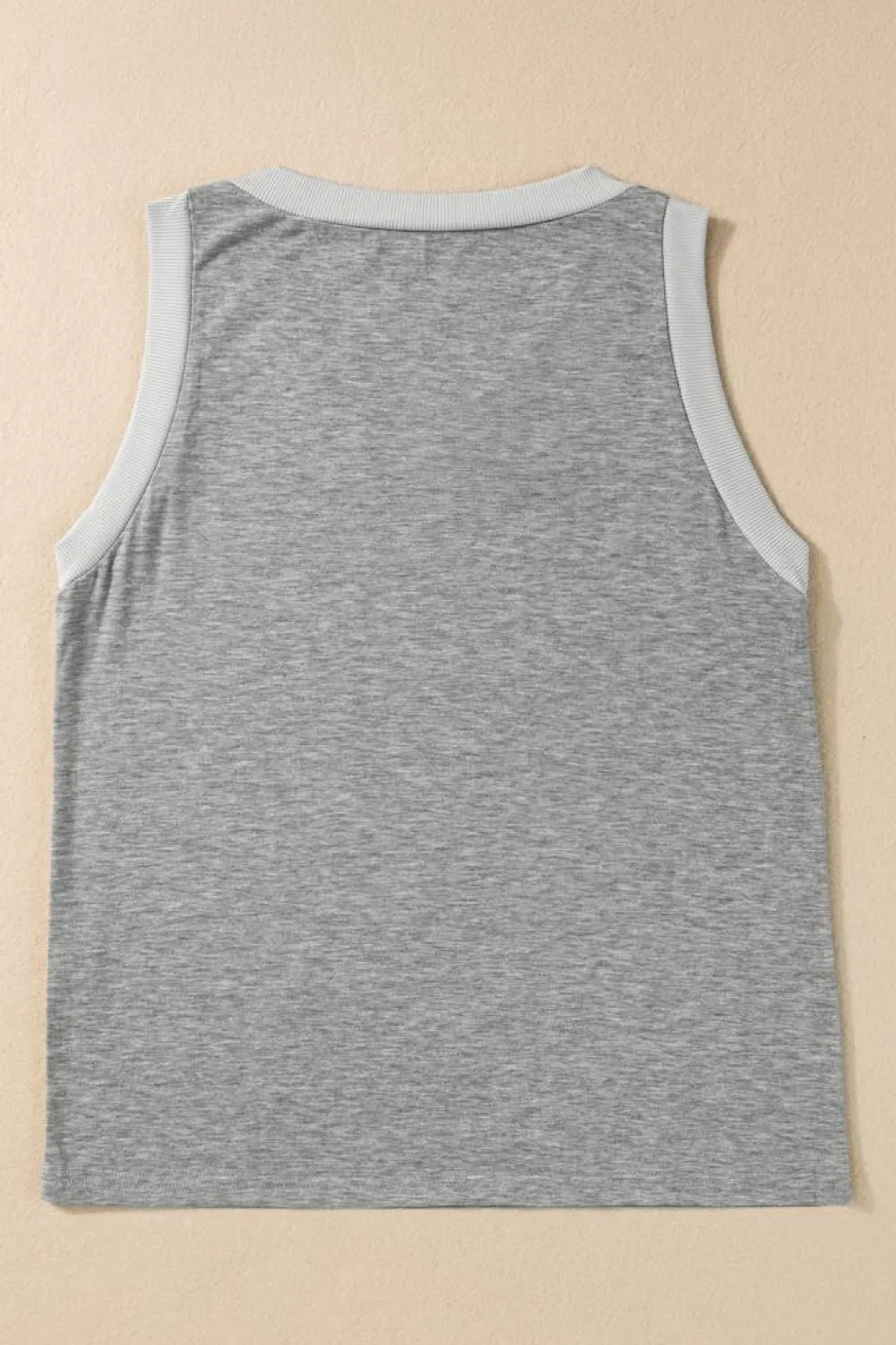 New Dear-Lover Ribbed V Neck Tank Gray