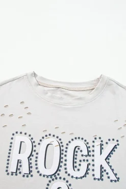 Best Dear-Lover Rock & Roll Graphic Distressed Vintage Tee Gray