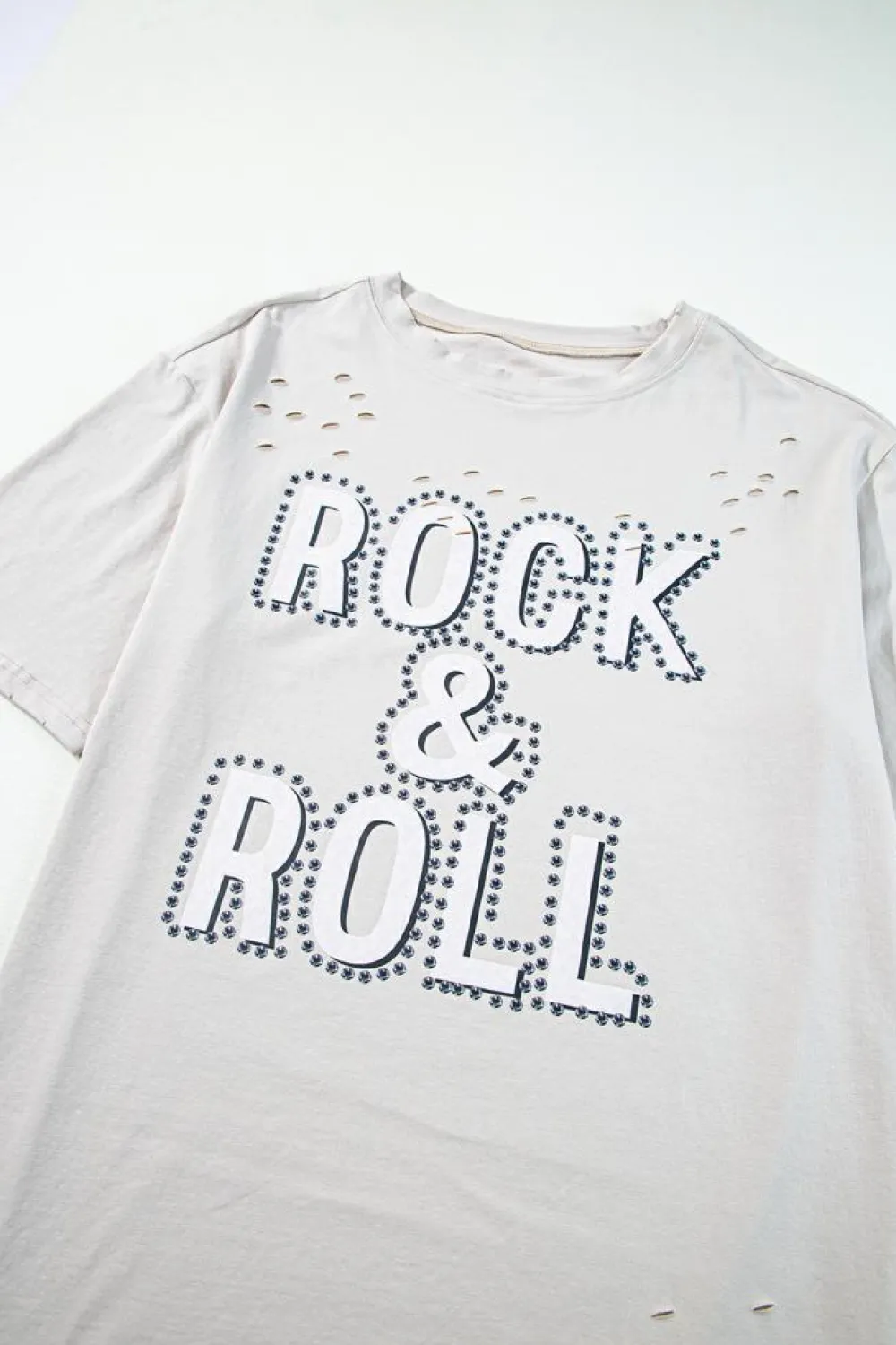 Best Dear-Lover Rock & Roll Graphic Distressed Vintage Tee Gray