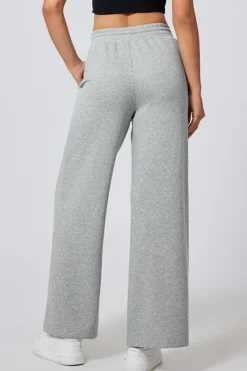 Best Dear-Lover Seamed Drawstring High Waist Wide Leg Sweatpants Gray