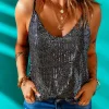 Best Dear-Lover Sequin Tank Top Gray