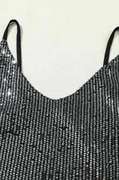 Best Dear-Lover Sequin Tank Top Gray