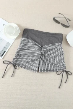 Discount Dear-Lover Side Drawstring Anti Cellulite High Waist Scrunch Butt Lift Shorts Gray