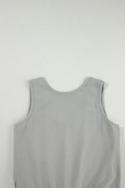 Discount Dear-Lover Sleeveless Drawstring Waist Mini Dress Gray
