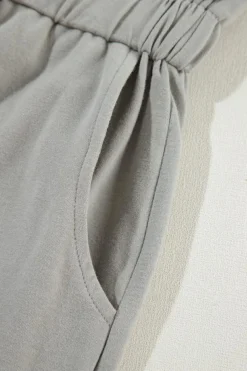 Discount Dear-Lover Sleeveless Drawstring Waist Mini Dress Gray