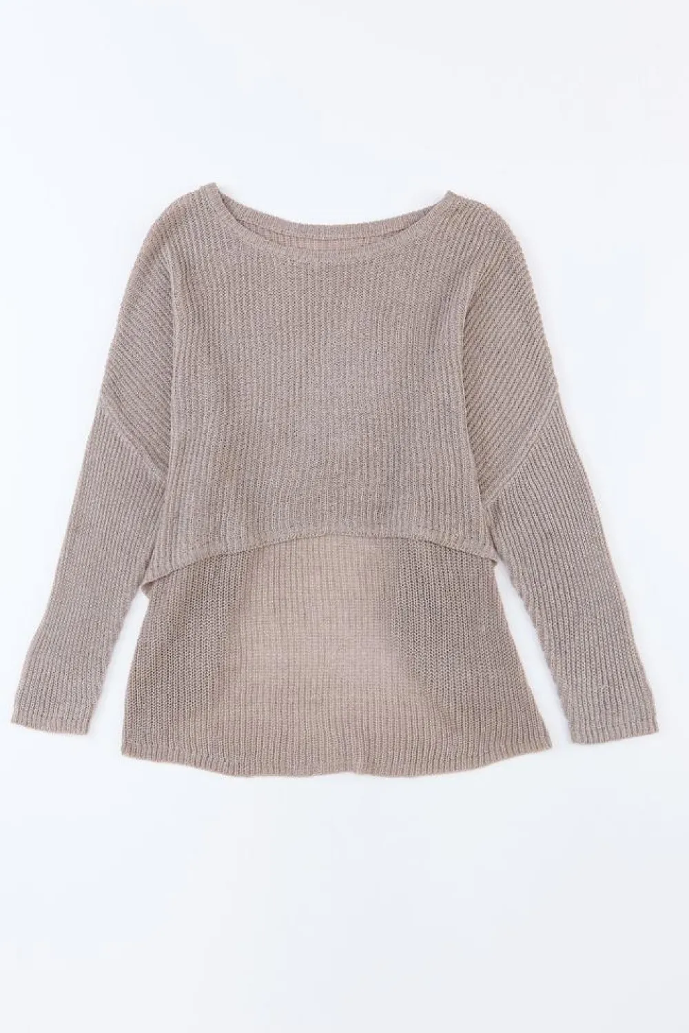 Hot Dear-Lover Slouchy Dolman Sleeve High Low Sweater Gray