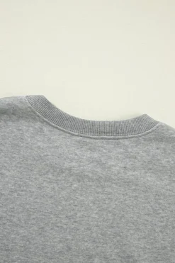 Clearance Dear-Lover Solid Classic Crewneck Pullover Sweatshirt Gray