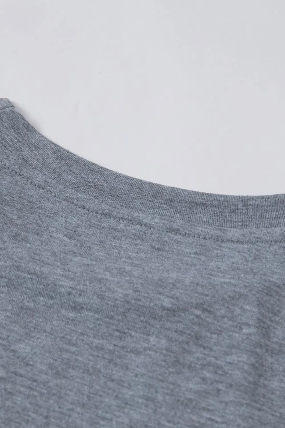 Outlet Dear-Lover Solid Color Crew Neck Tee Gray