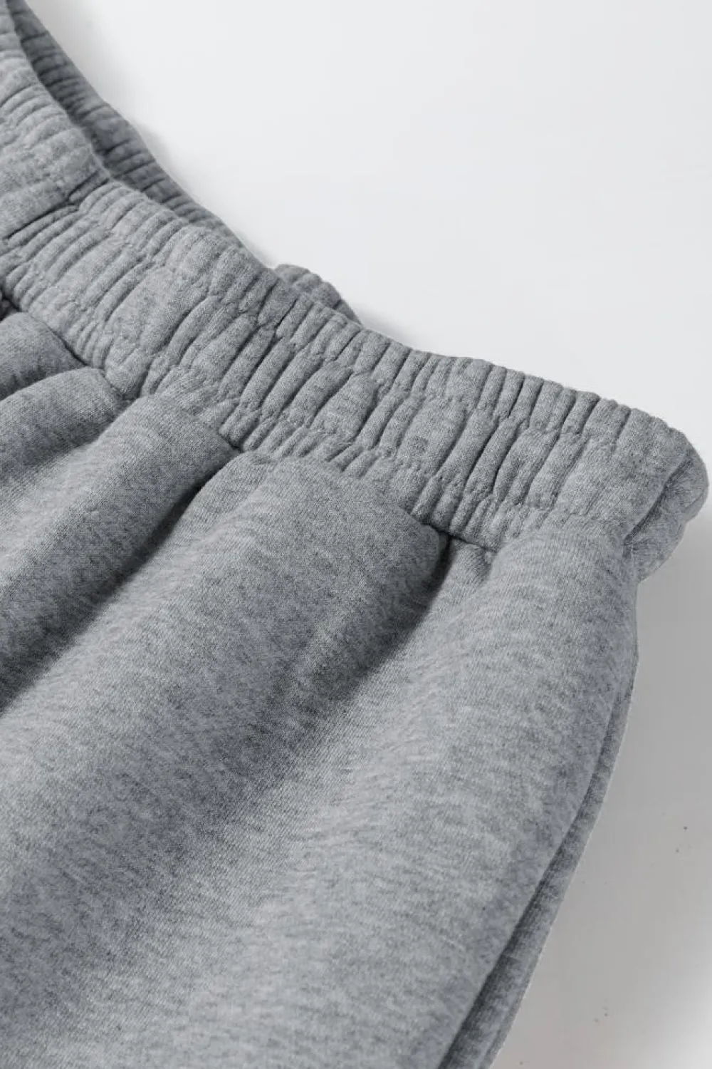 Clearance Dear-Lover Solid Drop Shoulder Hoodie and Joggers Activewear Set Gray