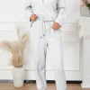 Outlet Dear-Lover Solid Half Zipped Drawstring High Waist Lounge Set Gray