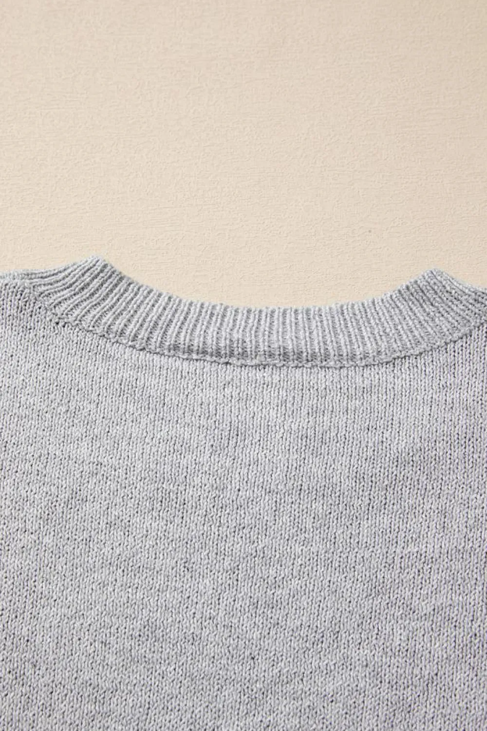 Fashion Dear-Lover Star Pattern Drop Shoulder Sweater Gray