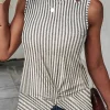 Online Dear-Lover Striped Cutout Twist Front Tank Top Gray