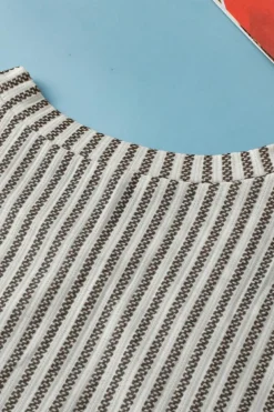 Online Dear-Lover Striped Cutout Twist Front Tank Top Gray