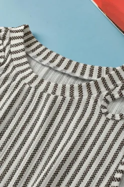 Online Dear-Lover Striped Cutout Twist Front Tank Top Gray