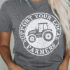 Best Dear-Lover SUPPORT YOUR LOCAL FARMERS Graphic Tee Gray